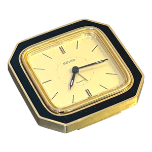 Seiko 1990s Postmodern Gold Folding Travel Clock