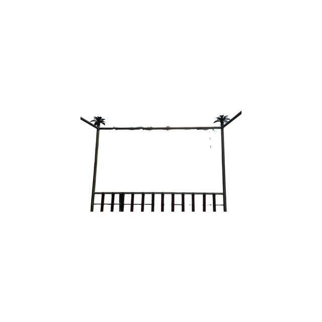 Late 20th Century Vintage Regency Silver Leaf Palm Tree Queen Size Canopy Bed For Sale - Image 5 of 9