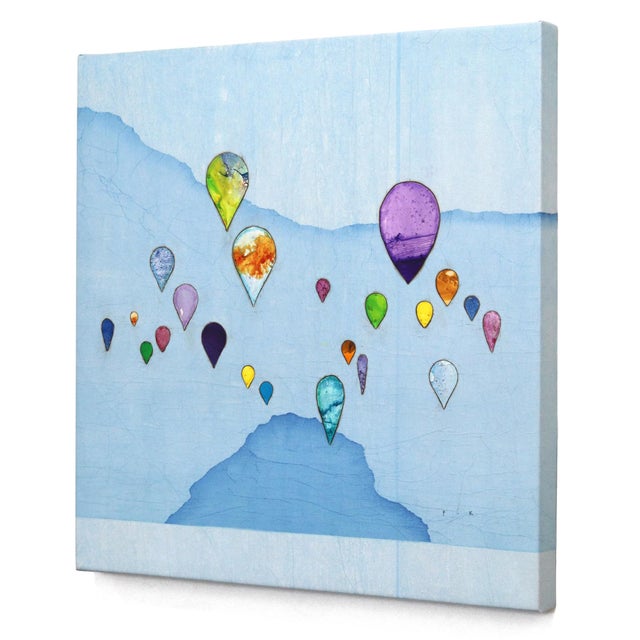 Drifting Harmony I - Minimalist Blue Landscape Mountains Original Artwork by Peter Kuttner For Sale In Los Angeles - Image 6 of 9