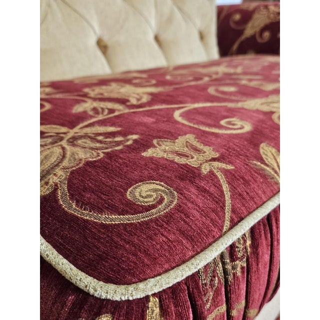 Textile Italian Sofa in Damask Velvet For Sale - Image 7 of 11