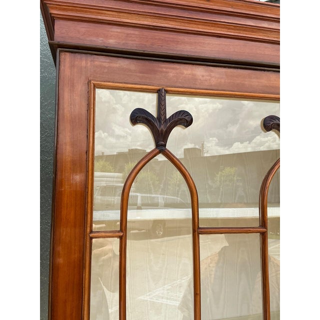 Vintage Mahogany Glass Display Cabinet For Sale In West Palm - Image 6 of 16