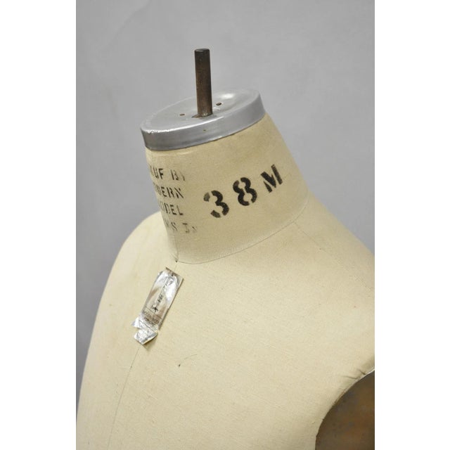 Vintage Modern Model Forms Dress Form Model 1987 Sz 38m on Cast Iron Base Stand For Sale In Philadelphia - Image 6 of 16