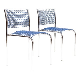 Mid Century Vintage Modernist Thonet Softec Chairs by David Rowland — Chrome Frames — Pair For Sale