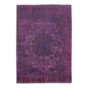 Allover Designed Antique Room Size Wool Rug Persian Overdyed in Purple