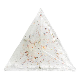Postmodern Murano Glass Triangle Ceiling Lamp from Sylcom, Italy, 1985 For Sale