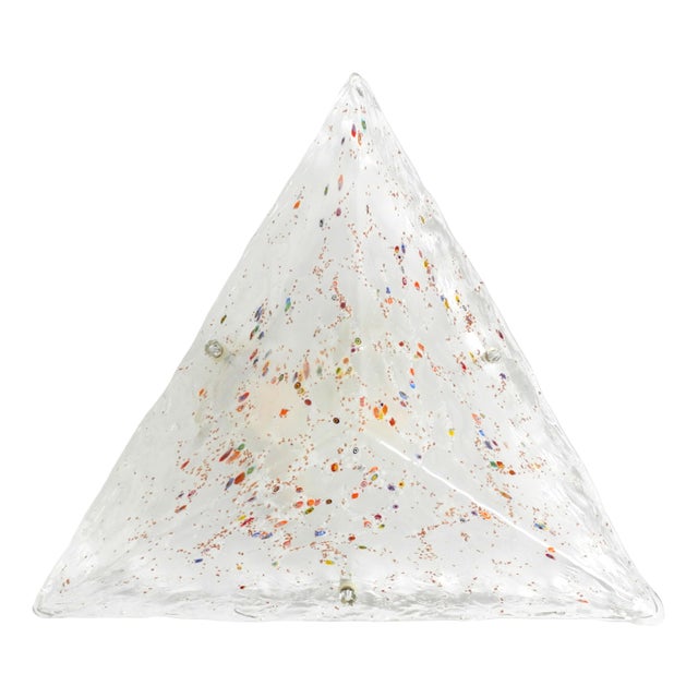 Postmodern Murano Glass Triangle Ceiling Lamp from Sylcom, Italy, 1985 For Sale