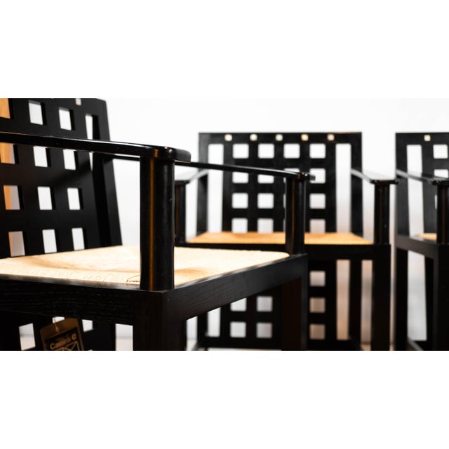 Ebony 1980s Cassina Ds4 Armchairs by Charles Rennie Mackintosh - Set of 4 For Sale - Image 8 of 18