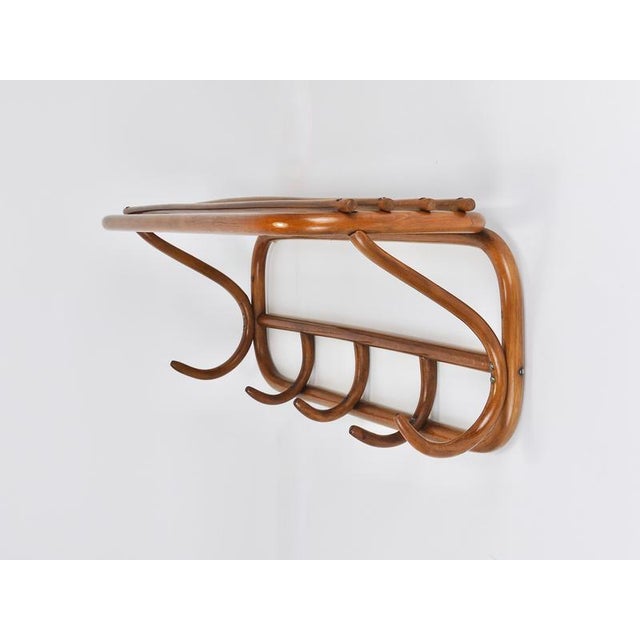 Art Nouveau Secessionist Bentwood Wall Coat Rack from Thonet, Austria, 1900s For Sale - Image 17 of 18