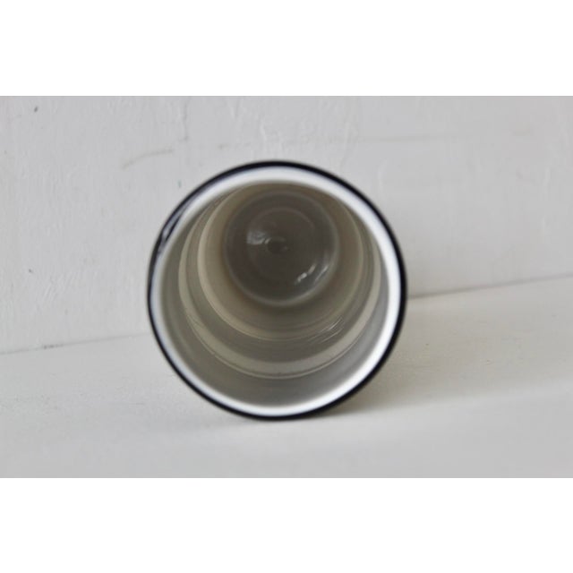 Late 20th Century Scandinavian Style Handcrafted Modern Faux Bamboo Gray Glass Vase For Sale - Image 5 of 14