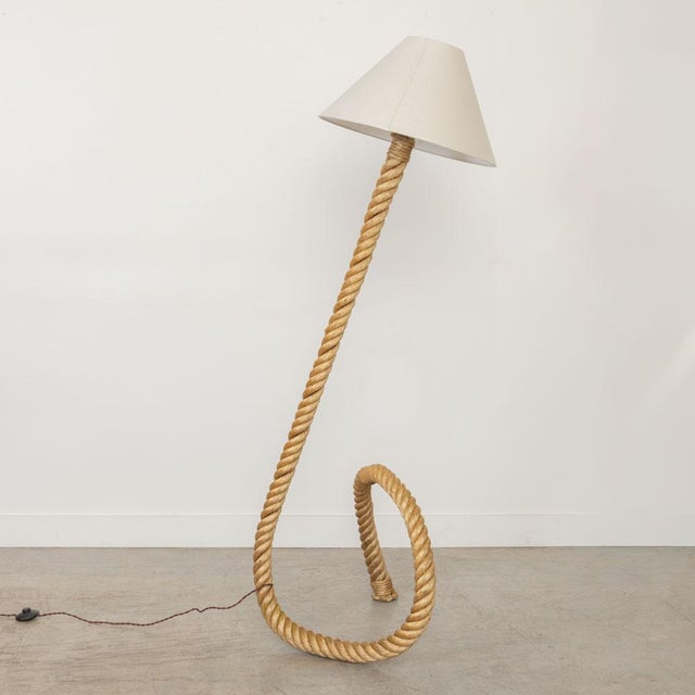 Large French Sculptural Rope Floor Lamp in the Style of Audoux-Minet For Sale In Los Angeles - Image 6 of 17