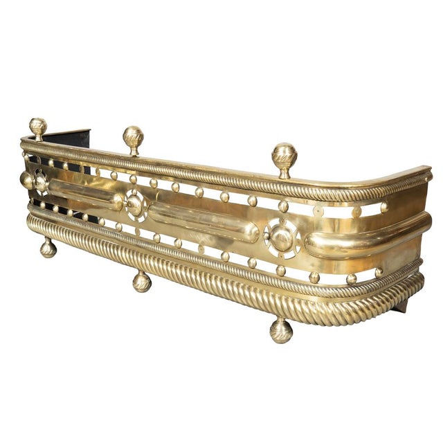 Late Regency Brass Fire Fender For Sale - Image 4 of 9