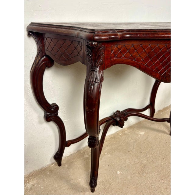 Italian Rococo Style Carved Console Table, Early 20th Century For Sale - Image 11 of 14