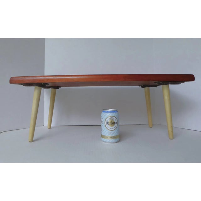 Brown Rustic Modern Low Side / Breakfast Matchstick Mid Century Table by Thomas B. McAulay 1971 Folk Arts For Sale - Image 8 of 9