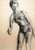 Mid-Century Modern Vintage 1950s Charcoal Female Figure Drawing For Sale - Image 3 of 3