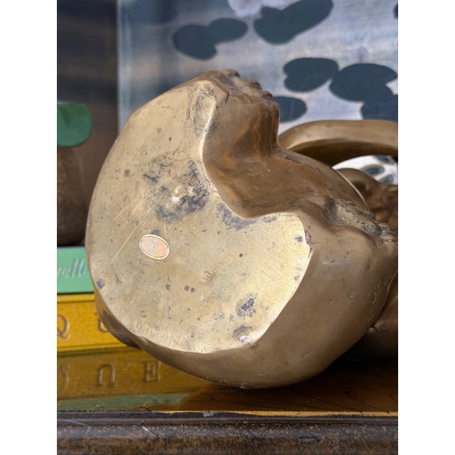 Vintage Brass Bronze Lucky Bamboo Panda Statue Sculpture Figure For Sale - Image 12 of 12