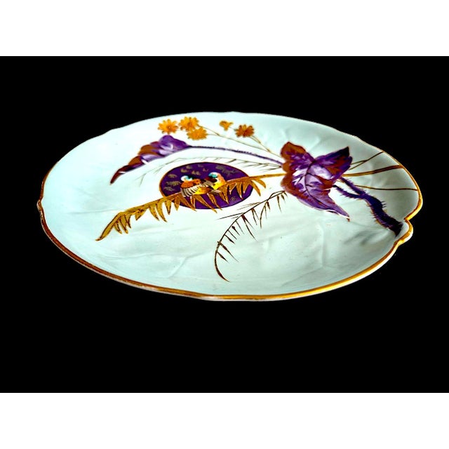 Victorian Late 19th Century Limoges Hand Painted Plate With Gold Inlay, Marked Martial Redon For Sale - Image 3 of 14