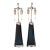 Pair of Large Midnight Blue Orrefors Lamps by Carl Fagerlund. For Sale