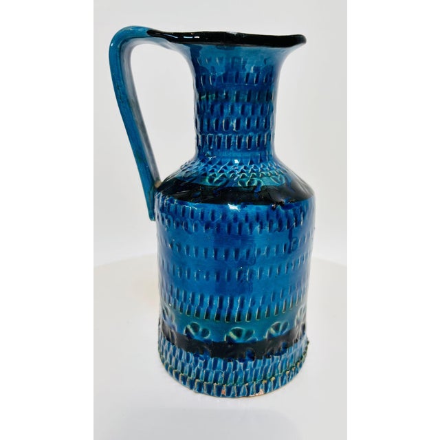 Bitossi “Rimini Blu” Ceramic Pitcher Vase, Attributed to Aldo Londi, Italy 1960s For Sale - Image 14 of 18