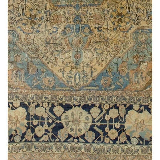 Persian Fine Antique Persian Mohtasham Kashan Rug 9’6” X 11’9” For Sale - Image 3 of 5