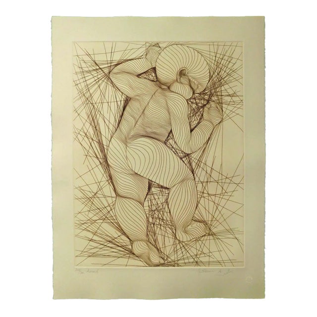 1980s Guillaume Azoulay Arnaud Signed & Titled Etching Paper Baby Child For Sale