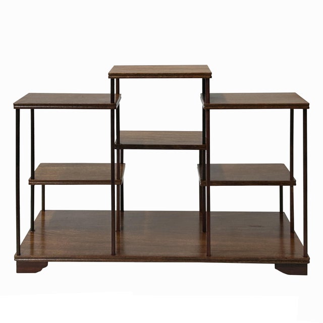 Asian Brown Wood Step Shape Table Top Curio Display Easel Stand For Sale - Image 3 of 8