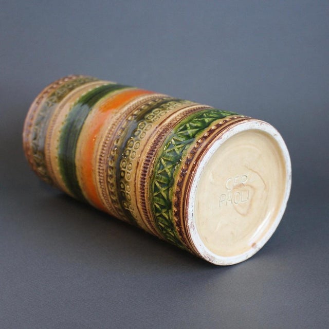 Mid-Century Modern Italian Sahara Ceramic Vase by Aldo Londi for Bitossi, 1960s For Sale - Image 9 of 12