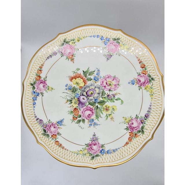 Ceramic Mid-Century Porcelain Table with Hand-Painted Floral Decoration, Germany, 1970s For Sale - Image 7 of 13