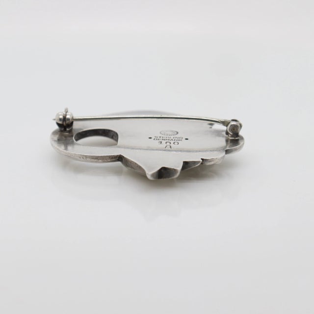 Vintage Georg Jensen Sterling Silver Tulip Brooch No. 100a For Sale - Image 12 of 12