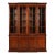 Henkel Harris Georgian Carved Mahogany Lighted Breakfront Bookcase Cabinet For Sale