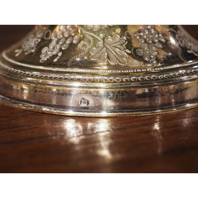 Silver Pair of 18th Century French Silvered Bronze Candlesticks With Grape Cluster Design For Sale - Image 8 of 13