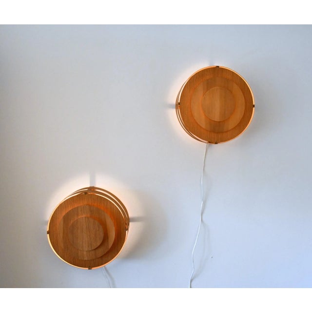 Prototype Pine Veneer Scones by Hans-Agne Jakobsson for Ellysett, 1961, Set of 2 For Sale - Image 3 of 13