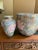 1970s 1970s Chinoiserie Pink & Teal Ceramic Vases- a Pair For Sale - Image 5 of 7