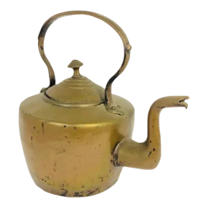Mid 1800s All Brass Antique Kettle