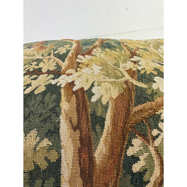 French Vintage Hand Woven Aubusson Tapestry Pillow For Sale - Image 3 of 7