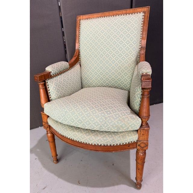 Late 18th Century Late 18th Century Petit Bergere, Handcarved Beechwood, New Upholstery For Sale - Image 5 of 10