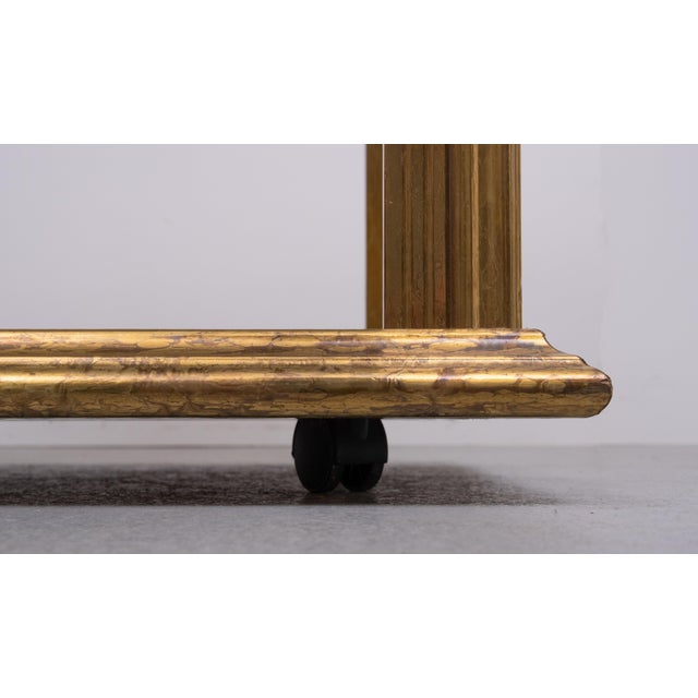 Gold Hollywood Regency Classic Brass Serving Table Mirror Tops, France, 1970s For Sale - Image 8 of 15