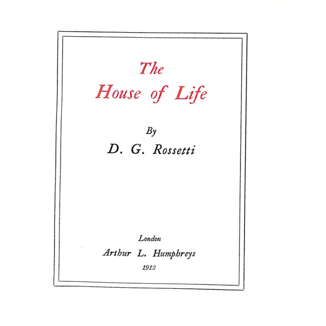 Traditional "The House of Life" 1912 Rossetti, d.g. For Sale - Image 3 of 12