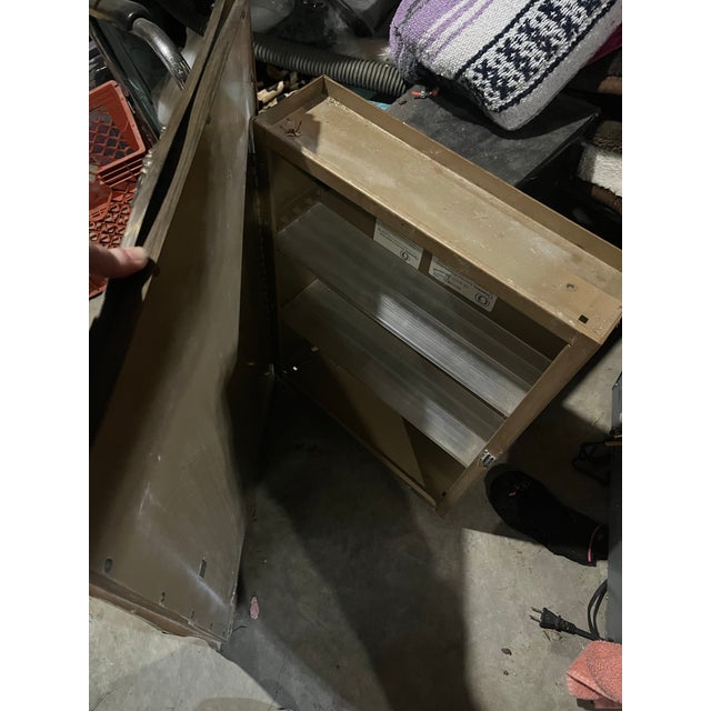 Mid-Century Modern Vintage Wood-Framed Medicine Cabinet For Sale - Image 3 of 11