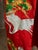 Vintage Red Brocade With Flying Cranes Japanese Ceremonial Kimono For Sale - Image 9 of 18