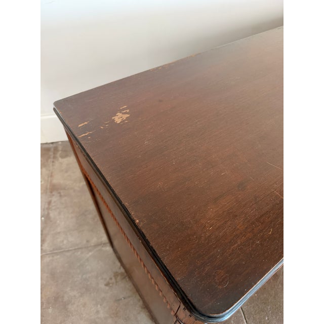 Vintage 1940's Art Deco Walnut and Brass Credenza For Sale - Image 4 of 18