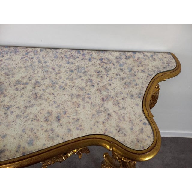 Glass Golden Support Console, 1980s For Sale - Image 7 of 18