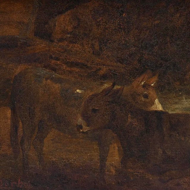 “Evening at the Cottage” Very Large Oil on Canvas Attributed to George Morland For Sale - Image 10 of 17