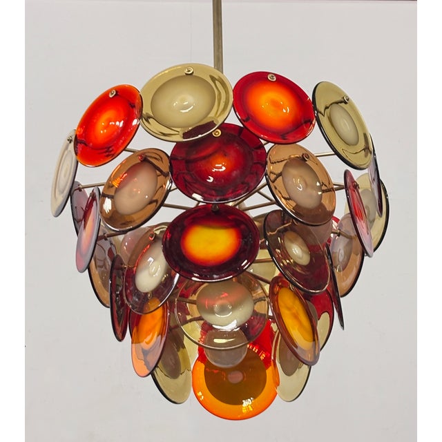 Vintage Mid Century Italian Murano Glass Chandelier For Sale In San Francisco - Image 6 of 7