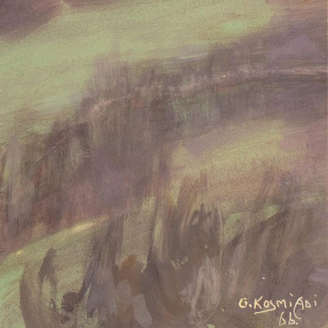 1960s 'Sunset Landscape' by Georg Kosmiadi, 1966, Russian-German Artist, Hamburg, Rivne, Volhynia For Sale - Image 5 of 8