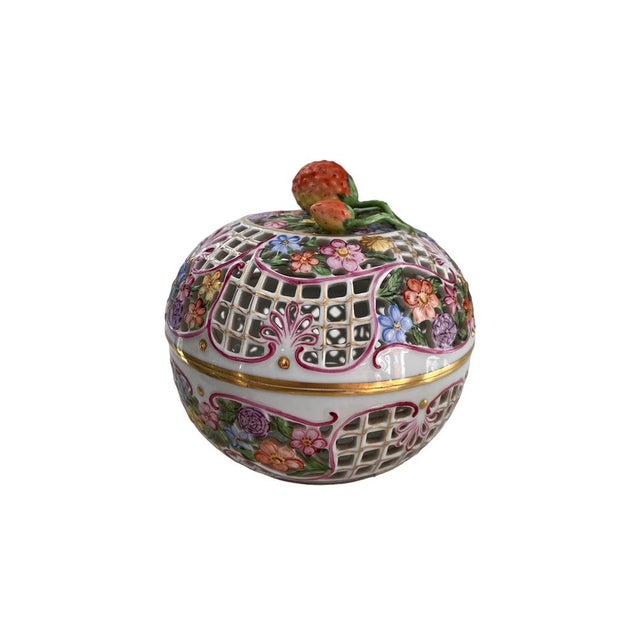 Large Porcelain Box with Lid, 1950s For Sale - Image 9 of 9
