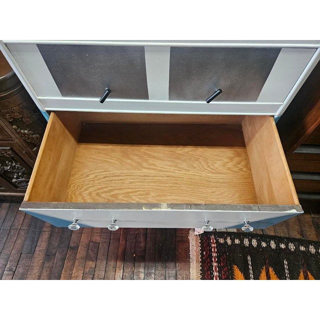 1940s Custom Vintage Vw Bus Waterfall Dresser With Working Headlights For Sale - Image 5 of 8