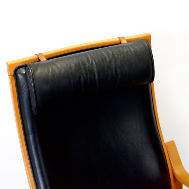 1960s Attributed to Skovby Møbelfabrik "Bern" Bentwood Beech Armchair With Leather Upholstery For Sale In Boston - Image 6 of 7