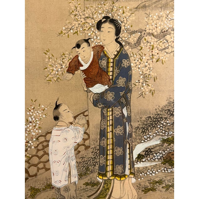 Pair of Antique Chinese Export Paintings Qing Court Figures Custom Framed For Sale - Image 4 of 13