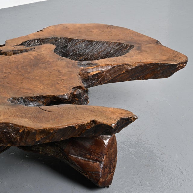 Brutalist Brutalist Elm Burl Coffee Table, 1960 For Sale - Image 3 of 15