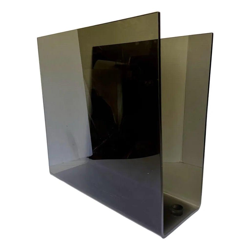 Vintage Modern Smoked Gray Lucite U-Shaped Record & Magazine Rack ...